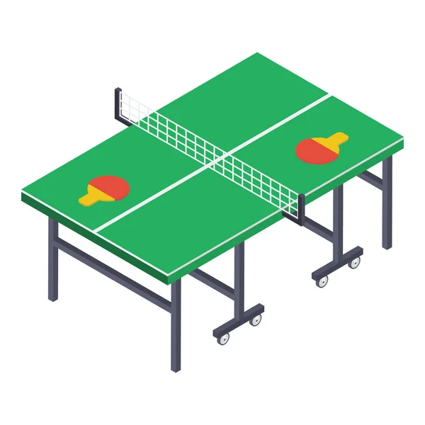 Kapalı Masa Tenisi Oyunu Izometrik Simge Biçimi — Stok Vektör