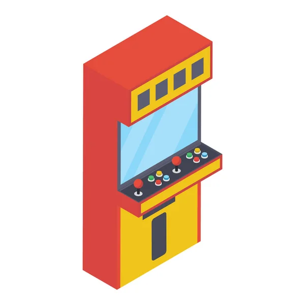 Icono Máquina Joystick Arcade Electrónico Del Parque Atracciones Interior Diseño — Vector de stock