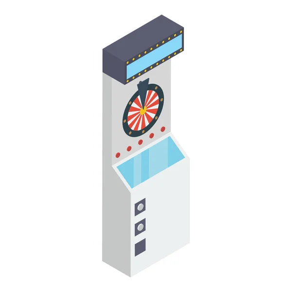 Jogo Segmentação Máquina Roda Dardo Arcade Eletrônico Design Isométrico — Vetor de Stock