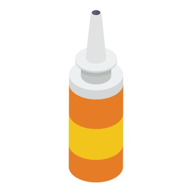 Ampul, izometrik tasarımda küçük mühürlü şişe vektörü