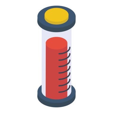 İzometrik dizaynda test tübü simgesi.