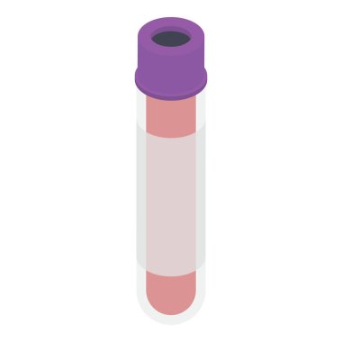 İzometrik dizaynda test tübü simgesi.
