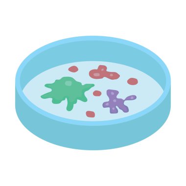 Mikroplar, izometrik tasarımda mikroorganizma vektörü.