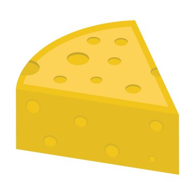 Beyaz arkaplanda bir dilim peynir