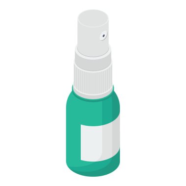 İçinde sıvı olan şişe, izometrik dizaynlı aşı şişesi vektörü.