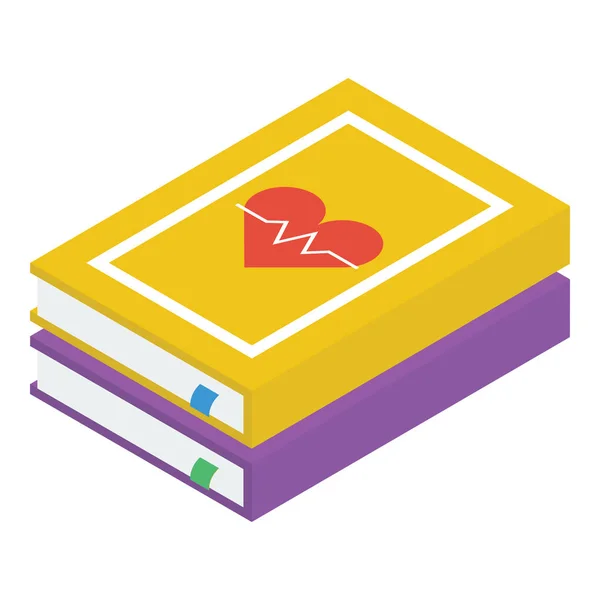 Libro Con Signo Corazón Libro Médico Vector Diseño Isométrico — Archivo Imágenes Vectoriales