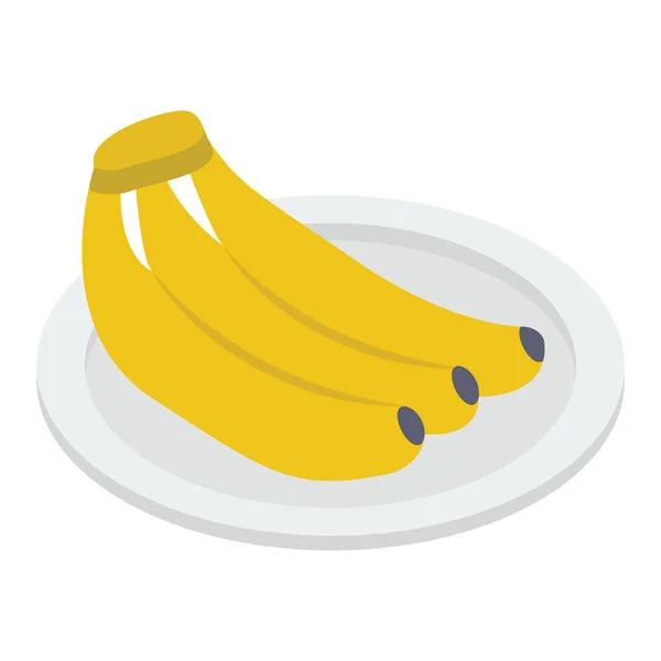 Banaan Fruit Icoon Isometrische Vormgeving — Stockvector