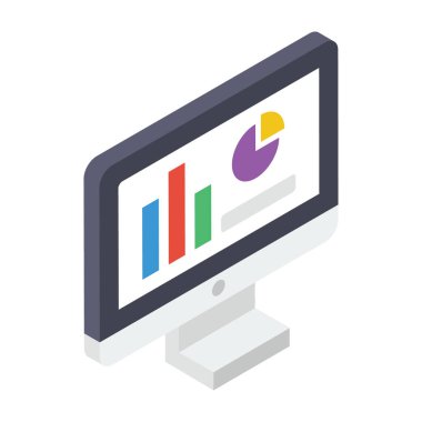 Bilgisayarın içindeki grafik, pazar araştırma vektörü 