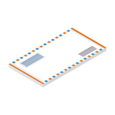 İzometrik tasarımda harf zarfı vektörü 