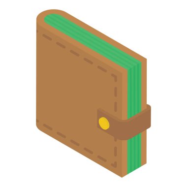 Para cüzdanı tasarımı, izometrik vektör tasarımı 