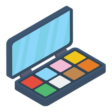 İzometrik tasarım için makyaj seti vektörü, güzellik konsepti 