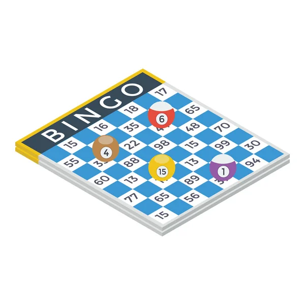 Bolas Bingo Ícone Jogo Tabuleiro Bingo Design Vetorial Isométrico — Vetor de Stock