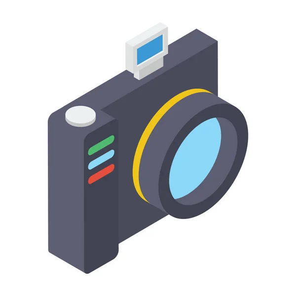 Design Photography Camera Isometric Vector — Stock Vector