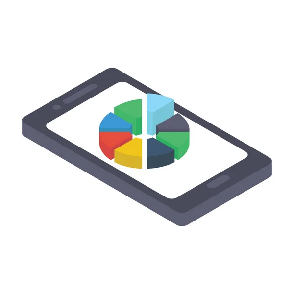 Koláč Uvnitř Mobilní Datové Analýzy Pro Obchodní Komerční Použití — Stockový vektor