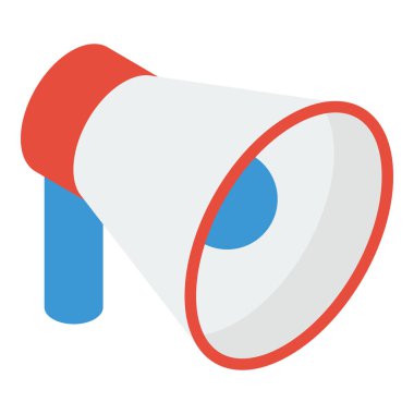 Beyaz arkaplanda izometrik megafon tasarımı 