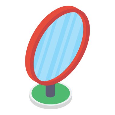 Ayna simgesinin Isometric vektör tasarımı