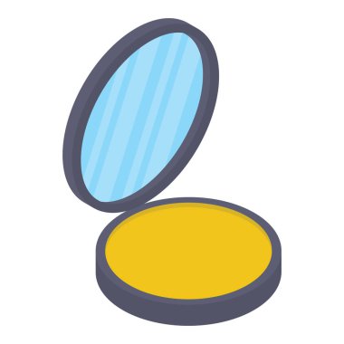 Yüz pudrası vektörü, kompakt tozun izometrik simgesi