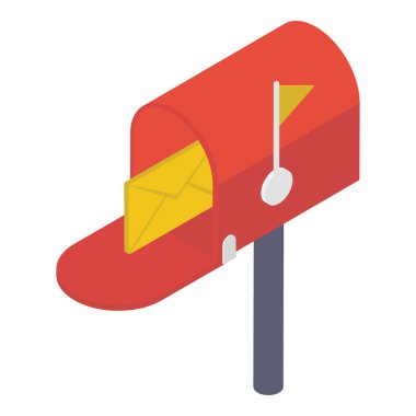 Mektup ve teslimat için bir zarf kutusu, bu posta kutusu simgesi 