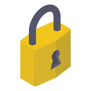 Asma kilit vektör tasarımı, güvenlik kilidi 