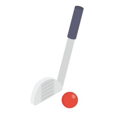 İzometrik tasarımda golf ekipman vektörü 