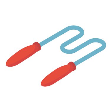 İzometrik dizaynda ip atlama simgesi.