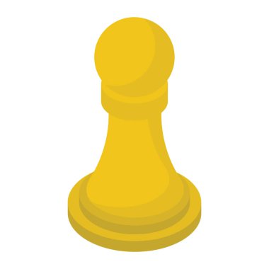 İzometrik vektör tasarımında satranç piyonu simgesi.