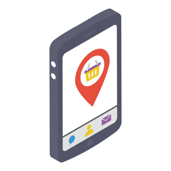 Przypinka Lokalizacyjna Wewnątrz Smartfona Jest Symbolem Mobilnej Nawigacji — Wektor stockowy