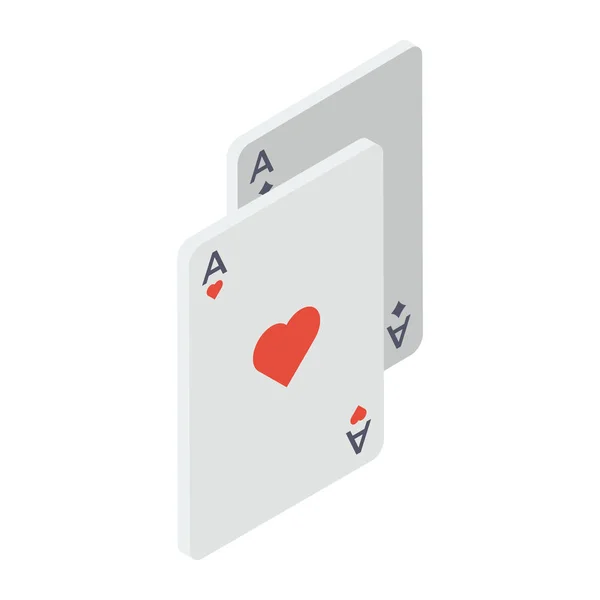 Juego Cartas Icono Carta Diseño Isométrico — Vector de stock