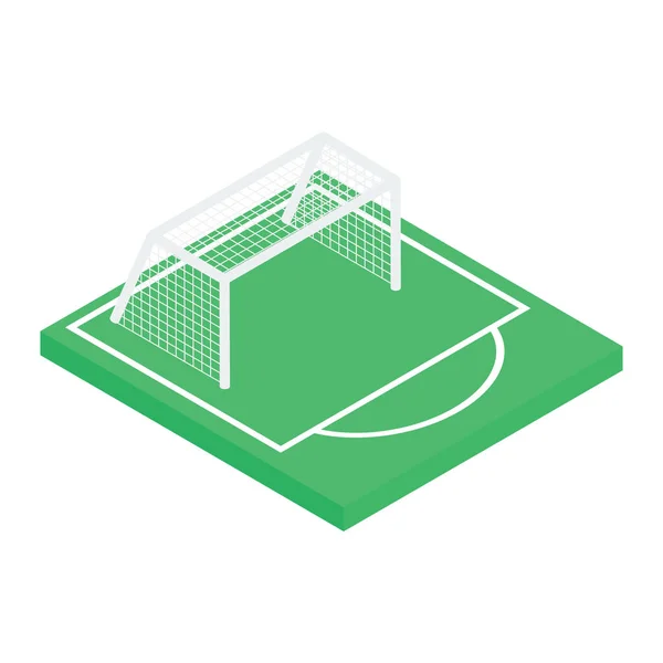 Fußballfeld Ikone Isoliert Auf Weißem Hintergrund — Stockvektor