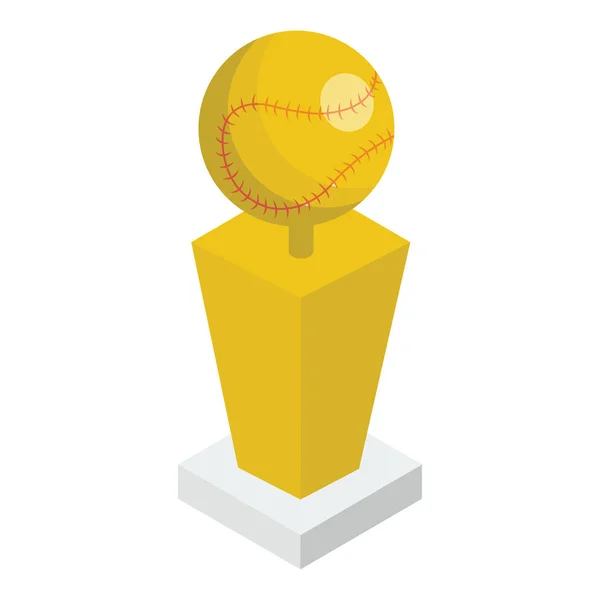 Приз Победу Значок Крикетной Премии Изометрическом Дизайне — стоковый вектор