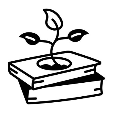 Ekonomi kitaplarını gösteren karalama tarzı bir simge