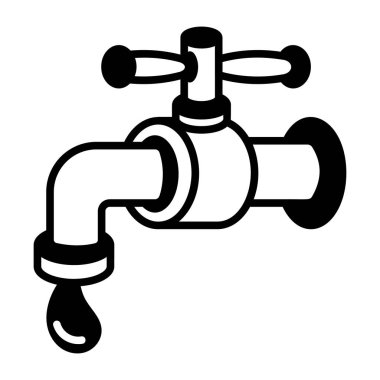 Su musluğunu gösteren bir el çizimi simgesi