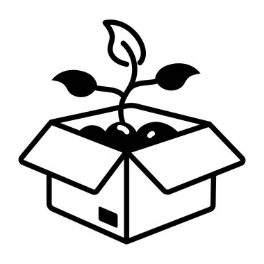 Bitki kutusunu gösteren karalama tarzı bir simge