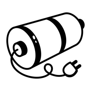 Şarj edilebilir pil tasvir eden yarım yamalak bir biçim simgesi