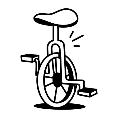 Tek tekerlekli bisikleti temsil eden yarım yamalak bir biçim simgesi
