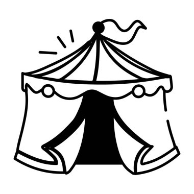 Sirk çadırını temsil eden yarım yamalak bir ikon.