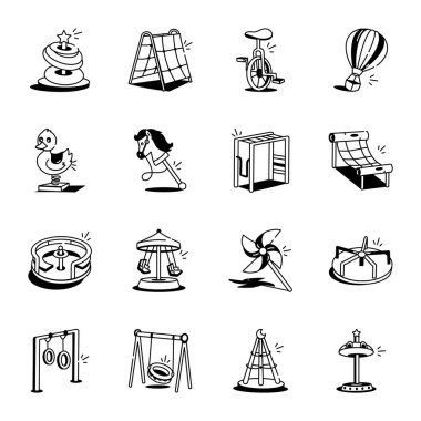 Oyun Alanı Eğlence Biçimi Simgeleri Paketi 