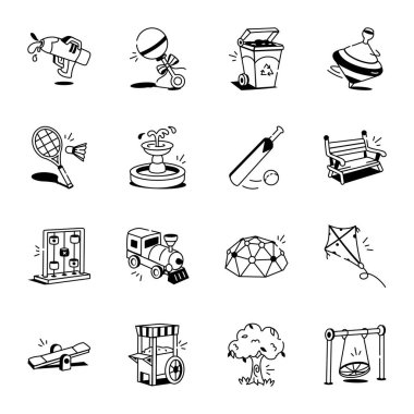 Rekreasyon Elleri Çizim Biçimi Simgeleri 