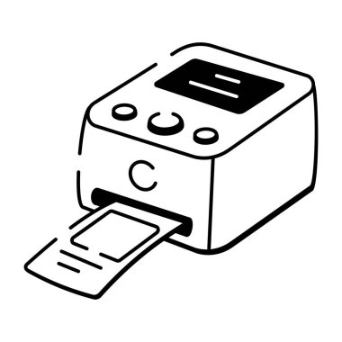 Akıllı bir yazıcıyı gösteren bir çizim biçimi simgesi