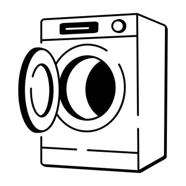 Bir çamaşır makinesini gösteren karalama biçimi simgesi