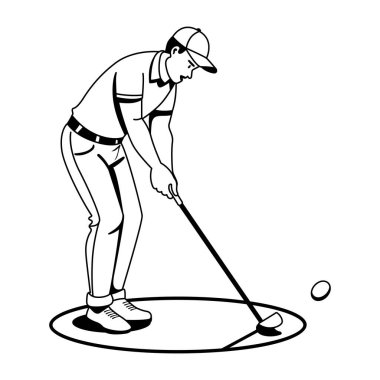 Golfçü adamın kabartma karakteri.