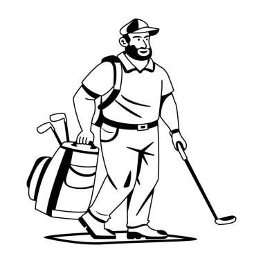 Golfçü adamın kabartma karakteri.