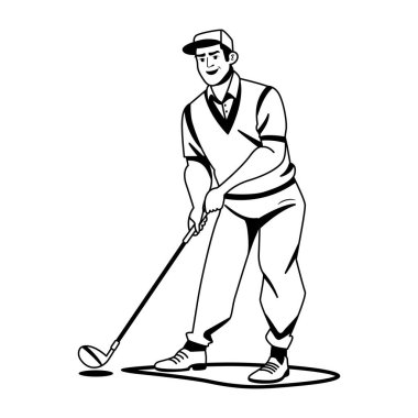 Golfçü adamın kabartma karakteri.