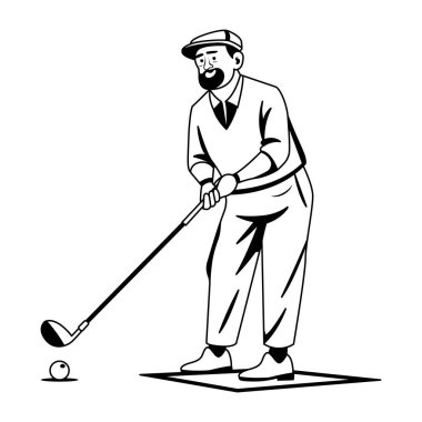 Golfçü adamın kabartma karakteri.