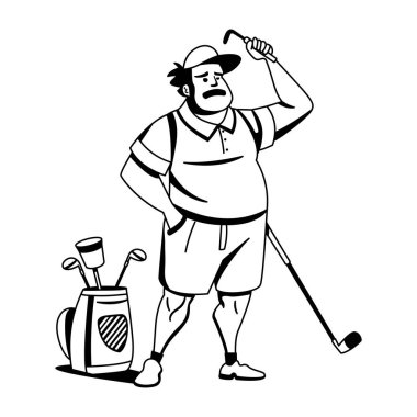 Golfçü adamın kabartma karakteri.