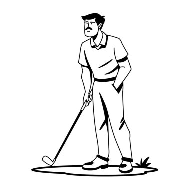 Golfçü adamın kabartma karakteri.