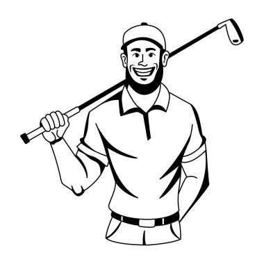 Golfçü adamın kabartma karakteri.