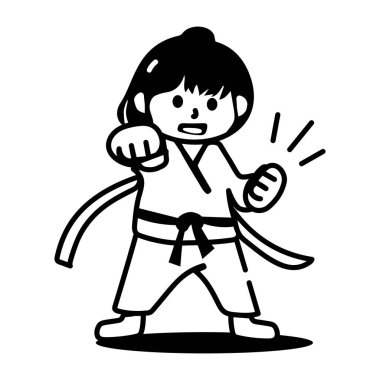 Karate tasvir eden yarım yamalak bir biçim simgesi