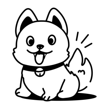 Japon köpeğini gösteren karalama tarzı bir ikon