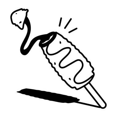 Mısırlı sosisi temsil eden yarım yamalak bir simge